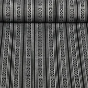 Jacquard Canvas Mexiko Streifen Mix Schwarz Grau