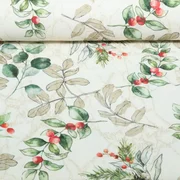 Jacquard-Canvas Mistelzweige Ecru Gold