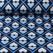Jacquard Jersey "ASS" Schwarz Blau