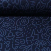 Jacquard Jersey "All I Want Stepper" Navy