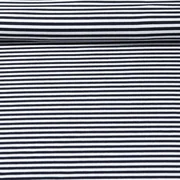 Jacquard Jersey Streifen Midi Schwarzblau