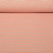 Jacquard Jersey Streifen Mini Ziegelrot