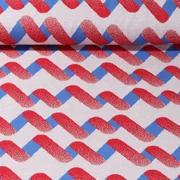 Jacquard Jersey "Up and Down" Grau Blau