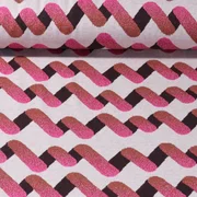 Jacquard Jersey "Up and Down" Grau Braun