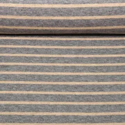 Jacquard Strickjersey Streifen Grau Beige