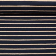 Jacquard Strickjersey Streifen Navy Beige