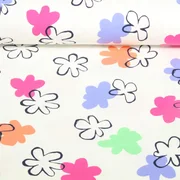 Jersey Blumen Ecru