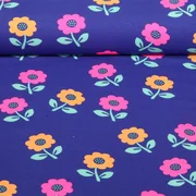 Jersey Blumen Neon Kobalt