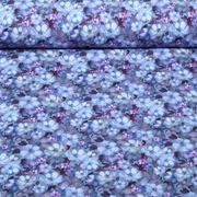 Jersey Digitaldruck Blüten Jeansblau