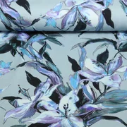 Jersey Digitaldruck Lilien Hellblau