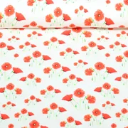 Jersey Digitaldruck Mohnblumen Ecru