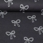 Jersey Schleifen Glitzer Anthrazit Melange