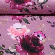 Jogging Glitzerpüppi Digitaldruck Rosen Mauve