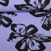 Blusen- & Kleiderstoff Stretch Große Blumen Lavendel