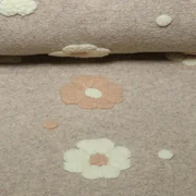Mantelstoff B-Trendy 3D-Blumen Sand