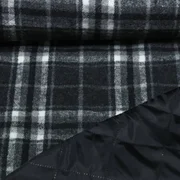 Mantelstoff Jacquard Karo Anthrazit