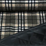 Mantelstoff Jacquard Karo Braun