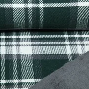 Mantelstoff Tweed Karo mit Fellabseite Grün