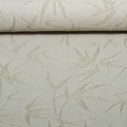 Nachhaltiger Canvas Jacquard Blätter Bestickt Beige