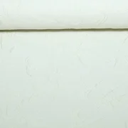 Nachhaltiger Canvas Jacquard Blätter Bestickt Ecru