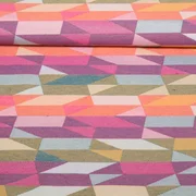 Nachhaltiger Jacquard Canvas Geostreifen Design Multicolor