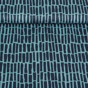 Popeline Stäbe Bleu