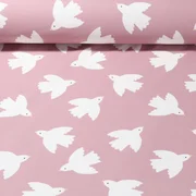 Regenjackenstoff Aqua Protect Vögel Altrosa