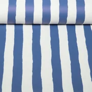 Regenjackenstoff Streifen Weiß Blau
