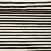 Rippjersey Streifen Schwarz Ecru
