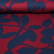 Romanit Jersey Blätter & Blüten Bordeaux Navy