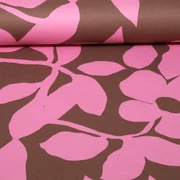 Romanit Jersey Blätter & Blüten Braun Rosa