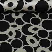 Romanit Jersey Kreise Retro Schwarz Grau