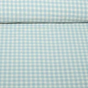 Seersucker Karo Eisblau Ecru