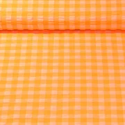 Seersucker Karo Groß Neon Orange