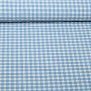 Seersucker Karo Hellblau Ecru