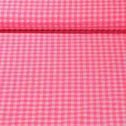 Seersucker Karo Klein Neon Rosa