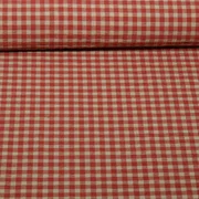 Seersucker Karo Ziegelrot Beige