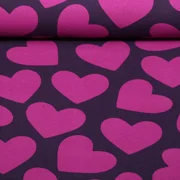 Softsweat Große Herzen Aubergine Magenta Angeraut