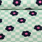 Softsweat Karos und Blumen Mint
