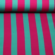 Sommersweat Blockstreifen Pink Grün