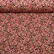 Sommersweat French Terry Blüten Beige Rosa
