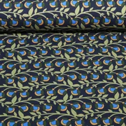 Sommersweat French Terry Blumenranken Navy