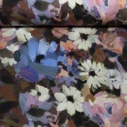 Sommersweat French Terry Digitaldruck Blüten Gemalt Violett