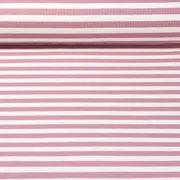 Sommersweat French Terry Streifen Ecru Altrosa Garngefärbt