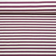 Sommersweat French Terry Streifen Ecru Aubergine Garngefärbt