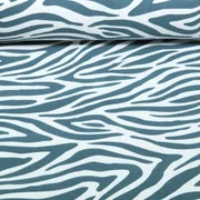 Sommersweat Krepp Zebra Ecru Petrol