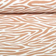 Sommersweat Krepp Zebra Weiß Hellbraun