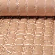 Steppstoff Glänzend Streifen Uni Beige
