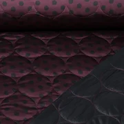 Steppstoff Quilt Kreise Punkte Bordeaux Schwarz