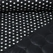 Steppstoff Quilt Kreise Punkte Schwarz Weiß